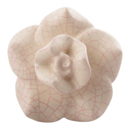 Cream And Pink Rose Ceramic Flower Knobs
